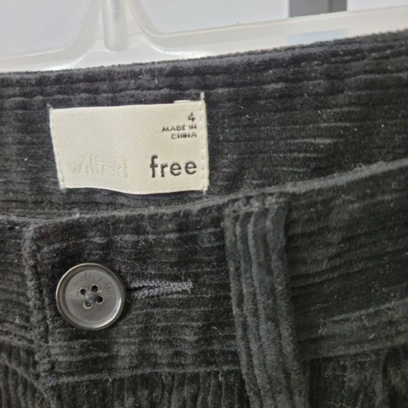 ARITZIA Wilfred Free Maddie Pant  High Waisted Black Cords - Picture 2 of 5